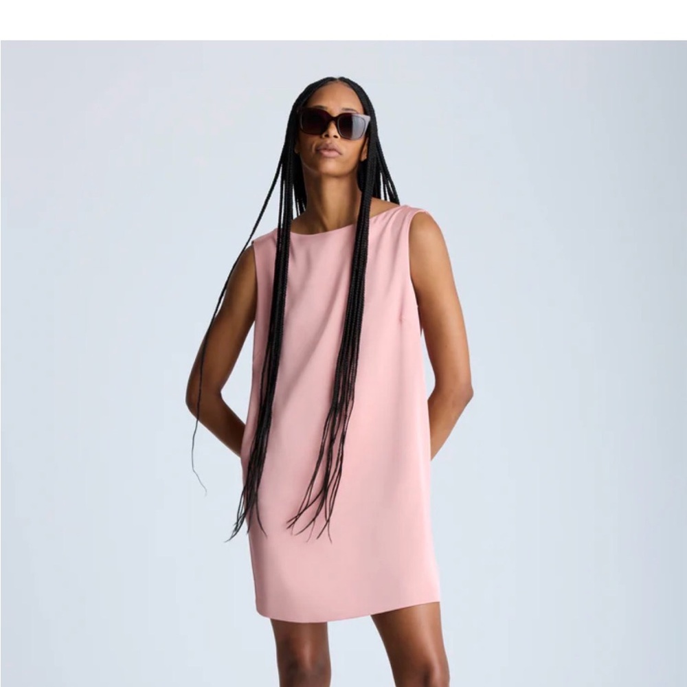 Kenneth Cole Pink Satin Sheath Dress - Picture 4 of 5